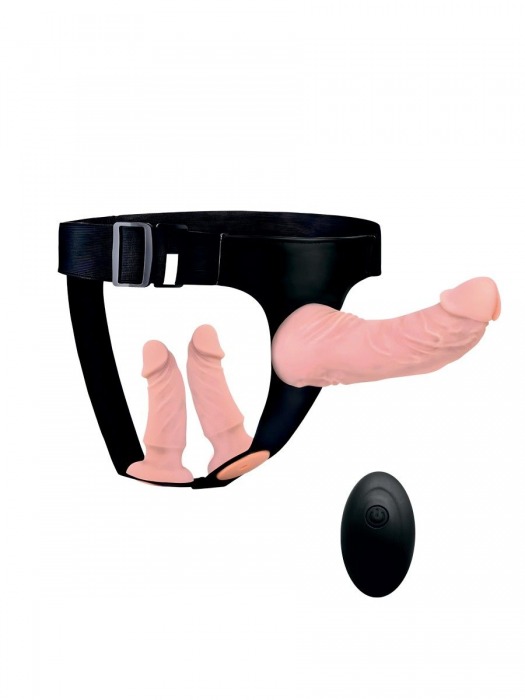 Женский страпон с 3 насадками и вибрацией - Erowoman-Eroman - купить с доставкой в Иваново
