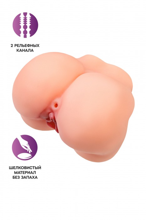 Реалистичный мастурбатор в форме попки с 2 любовными входами - No Name - в Иваново купить с доставкой