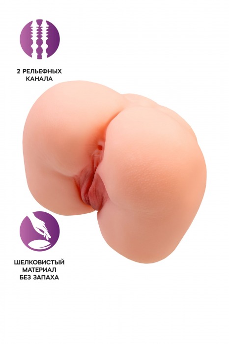 Реалистичный мастурбатор-попка с 2 любовными входами - No Name - в Иваново купить с доставкой