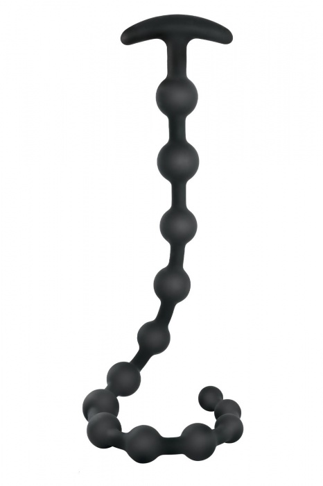 Черная анальная цепочка Ribbed Silicone Anal Beads - 48,3 см. - NMC