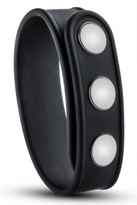 Черное эрекционное кольцо на кнопках - Blush Novelties - в Иваново купить с доставкой