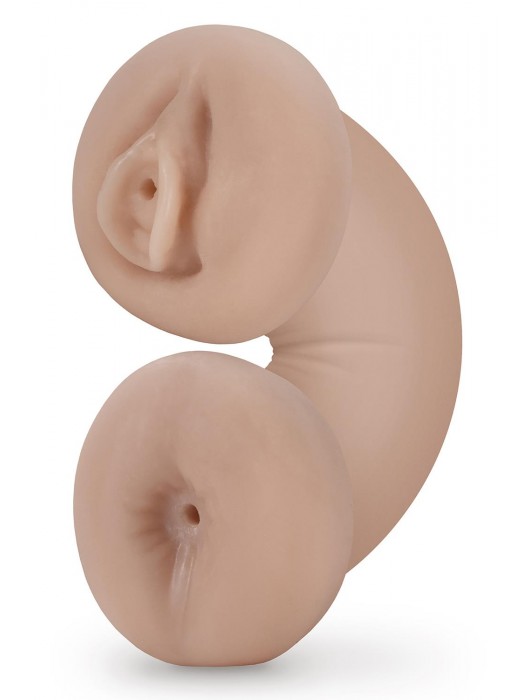 Телесный люминесцентный двусторонний мастурбатор Tasha - Blush Novelties - в Иваново купить с доставкой