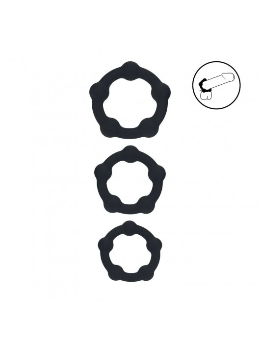 Набор из 3 эрекционных колец Beaded Silicone Cockring Set - Shots Media BV - в Иваново купить с доставкой