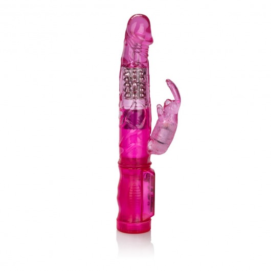 Розовый вибромассажер Petite Jack Rabbit - 24 см. - California Exotic Novelties