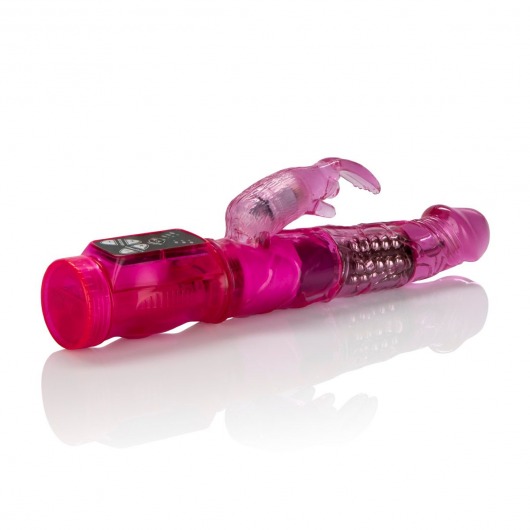 Розовый вибромассажер Petite Jack Rabbit - 24 см. - California Exotic Novelties