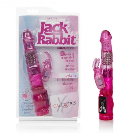 Розовый вибромассажер Petite Jack Rabbit - 24 см. - California Exotic Novelties