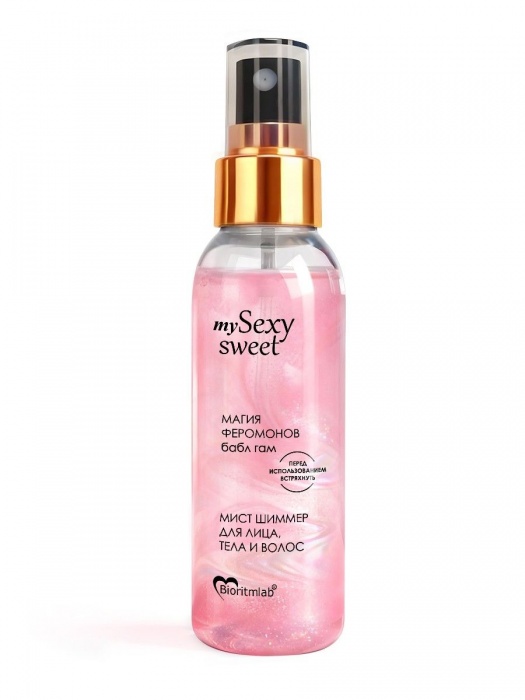 Мист для лица, тела и волос Sexy Sweet с ароматом бабл-гам, шиммером и феромонами - 95 мл. -  - Магазин феромонов в Иваново