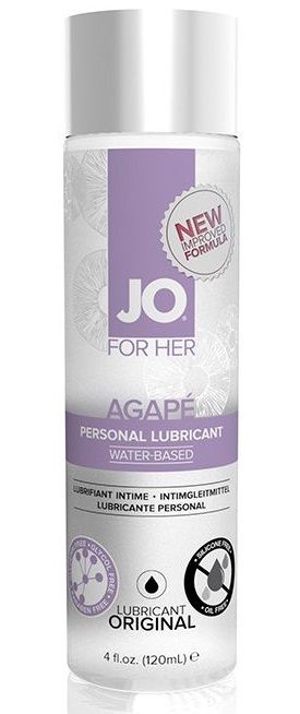 Женский лубрикант на водной основе JO AGAPE LUBRICANT ORIGINAL - 120 мл. - System JO - купить с доставкой в Иваново