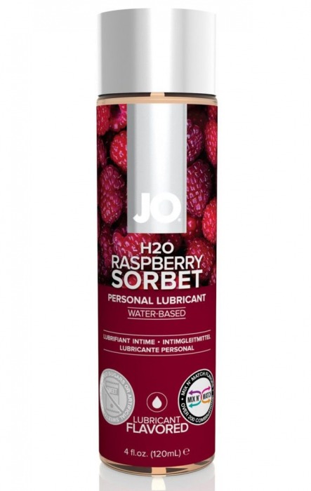 Лубрикант на водной основе с ароматом малины JO Flavored Raspberry Sorbet - 120 мл. - System JO - купить с доставкой в Иваново