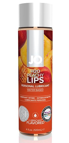 Лубрикант на водной основе с ароматом персика JO Flavored Peachy Lips - 120 мл. - System JO - купить с доставкой в Иваново