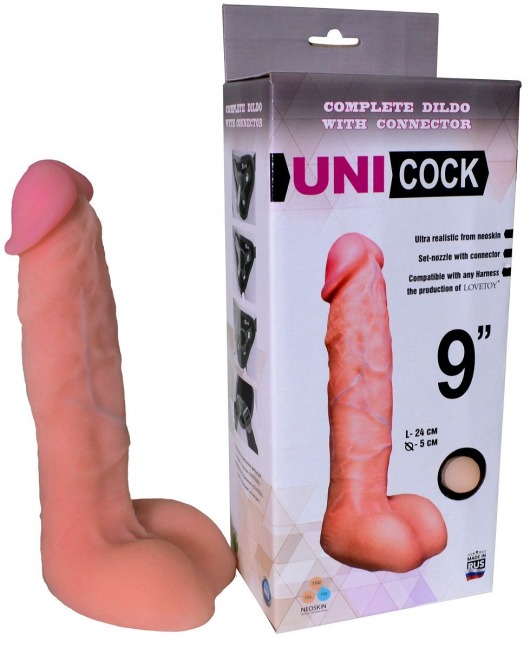 Фаллическая насадка Харнесс UNICOCK 9  - 24 см. - LOVETOY (А-Полимер) - купить с доставкой в Иваново