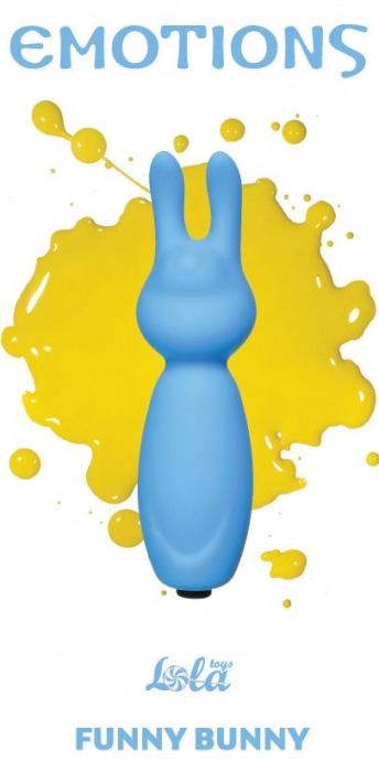 Голубой мини-вибратор Emotions Funny Bunny - Lola Games