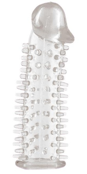 Прозрачная насадка на половой член с закрытой головкой и шипами - 12,5 см. - ToyFa - в Иваново купить с доставкой