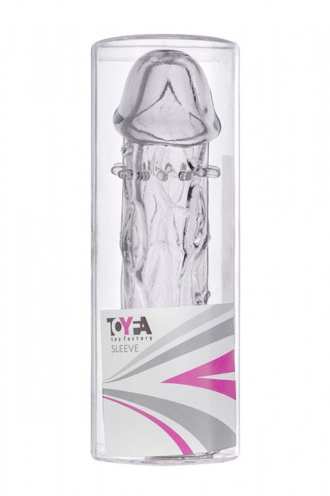 Гладкая прозрачная насадка с усиками под головкой - 12,5 см. - Toyfa Basic - в Иваново купить с доставкой