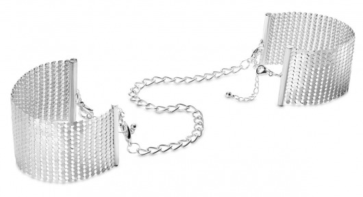 Серебристые наручники-браслеты Desir Metallique Handcuffs - Bijoux Indiscrets - купить с доставкой в Иваново