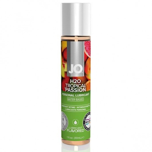 Смазка с ароматом тропических фруктов JO Flavored Tropical Passion - 30 мл. - System JO - купить с доставкой в Иваново