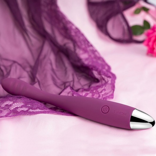 Фиолетовый вибратор Cici Violet с гнущейся головкой - 18,2 см. - Svakom