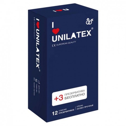 Ультрапрочные презервативы Unilatex Extra Strong - 12 шт. + 3 шт. в подарок - Unilatex - купить с доставкой в Иваново