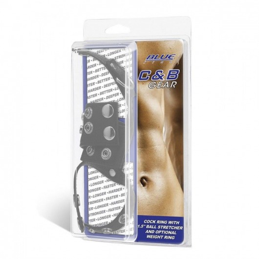 Утяжка на пенис и мошонку Cock Ring With 1.5  Ball Stretcher And Optional Weight Ring - BlueLine - купить с доставкой в Иваново