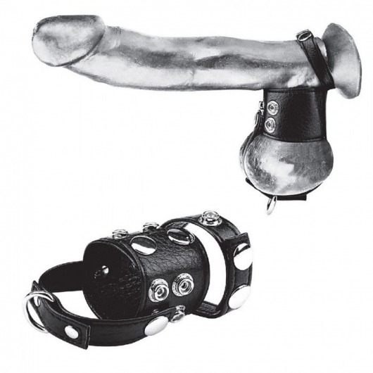 Утяжка на пенис и мошонку Cock Ring With 1.5  Ball Stretcher And Optional Weight Ring - BlueLine - купить с доставкой в Иваново