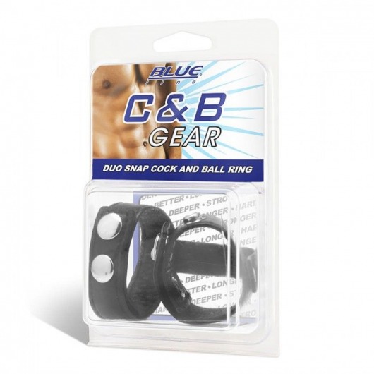 Утяжка на пенис с клёпками Duo Snap Cock And Ball Ring - BlueLine - купить с доставкой в Иваново
