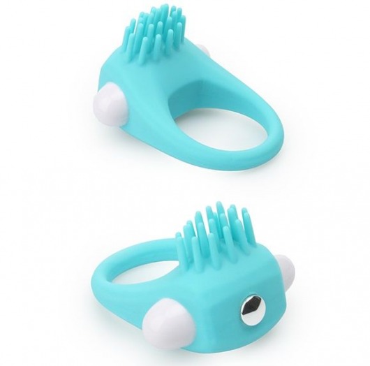 Голубое эрекционное кольцо с щеточкой LIT-UP SILICONE STIMU RING 5 - Dream Toys - в Иваново купить с доставкой