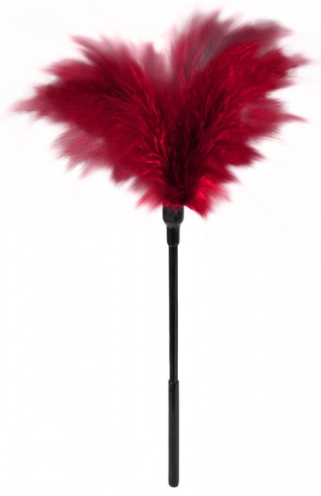 Пластиковая метелочка с красными пёрышками Small Feather Tickler - 32 см. - Blush Novelties - купить с доставкой в Иваново