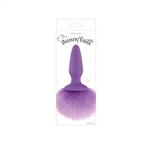 Фиолетовая анальная пробка с фиолетовым заячьим хвостом Bunny Tails Purple - NS Novelties
