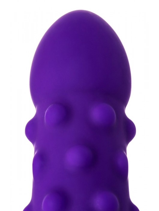 Фиолетовый вибратор с шишечками - 17 см. - A-toys