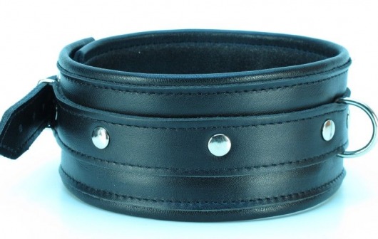 Ошейник из гладкой кожи - БДСМ Арсенал - купить с доставкой в Иваново