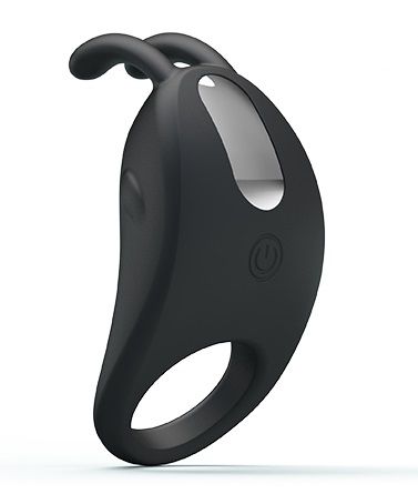 Чёрное эрекционное кольцо с вибрацией Rabbit Vibrator - Baile - в Иваново купить с доставкой