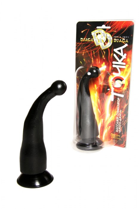 Массажер-стимулятор точки G на присоске черного цвета - Джага-Джага