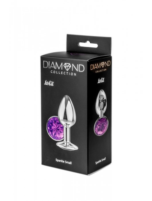 Малая серебристая анальная пробка Diamond Purple Sparkle Small с фиолетовым кристаллом - 7 см. - Lola Games - купить с доставкой в Иваново