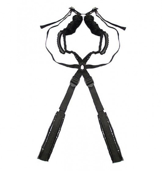 Чёрный бондажный комплект Romfun Sex Harness Bondage на сбруе - Romfun - купить с доставкой в Иваново