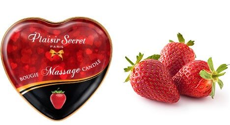Массажная свеча с ароматом клубники Bougie Massage Candle - 35 мл. - Plaisir Secret - купить с доставкой в Иваново