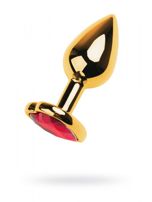 Золотистая анальная пробка с кристаллом-сердцем - 7,5 см. - ToyFa - купить с доставкой в Иваново