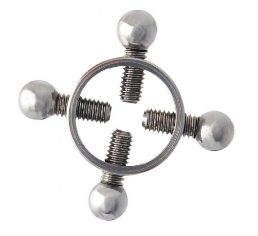 Серебристые зажимы для сосков на винтах - ToyFa - купить с доставкой в Иваново