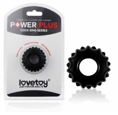 Чёрное эрекционное кольцо POWER PLUS Cockring - Lovetoy - в Иваново купить с доставкой