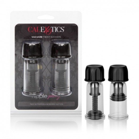 Чёрные помпы для сосков Nipple Play Vacuum Twist Suckers - California Exotic Novelties - купить с доставкой в Иваново
