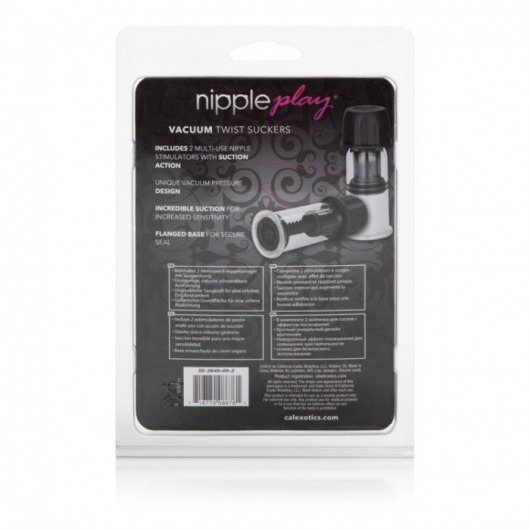 Чёрные помпы для сосков Nipple Play Vacuum Twist Suckers - California Exotic Novelties - купить с доставкой в Иваново