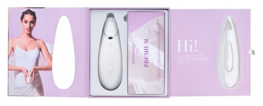 Белый бесконтактный клиторальный стимулятор Womanizer Premium - Womanizer