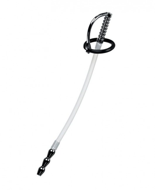 Силиконовый уретральный плаг со сменными фиксирующими кольцами Metal - ToyFa - купить с доставкой в Иваново