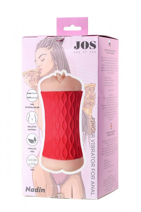 Двухсторонний мастурбатор JOS  NADIN в красном цилиндре - JOS - в Иваново купить с доставкой Двухсторонний мастурбатор JOS  NADIN в красном цилиндре - JOS - в Иваново купить с доставкой