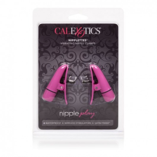 Розовые зажимы на соски с вибрацией Nipple Play Nipplettes - California Exotic Novelties - купить с доставкой в Иваново