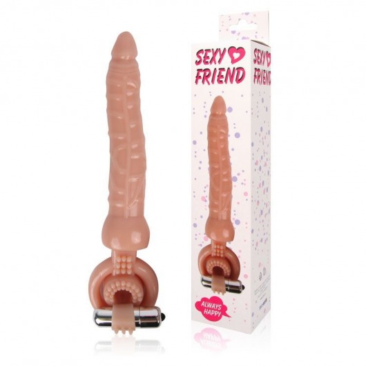 Телесная насадка на член Sexy Friend для двойного проникновения - 18 см. - Bior toys - купить с доставкой в Иваново