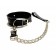 Черный ошейник с поводком из эко-кожи - БДСМ Арсенал - купить с доставкой в Иваново